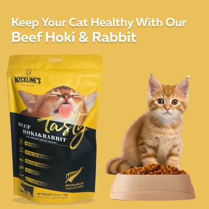 NZCeline's Tasty Beef, Hoki, and Rabbit Freeze Dried Cat Treat 110G