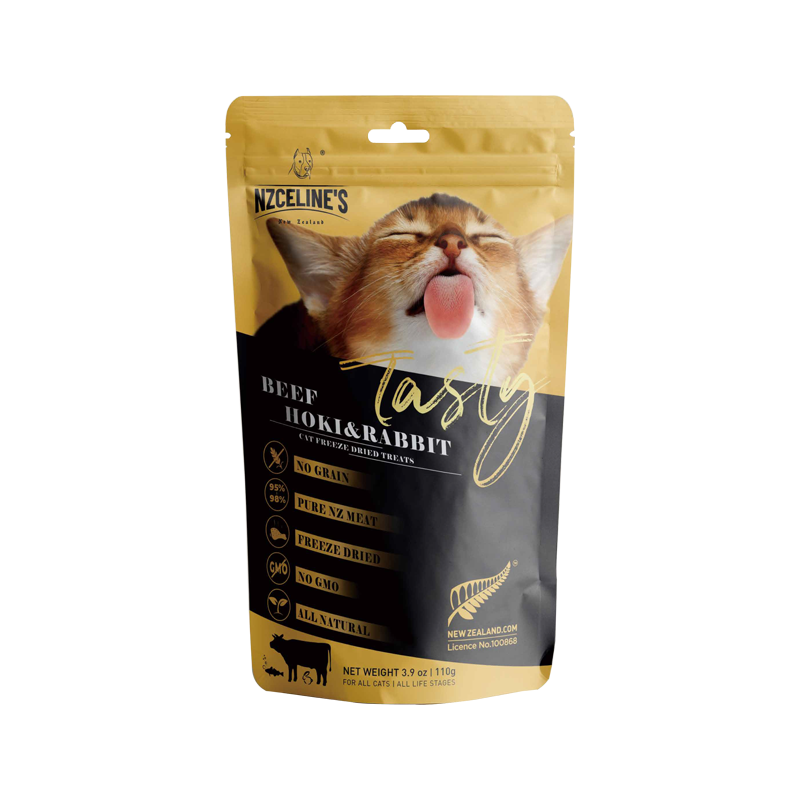 NZCeline's Tasty Beef, Hoki, and Rabbit Freeze Dried Cat Treat 110G