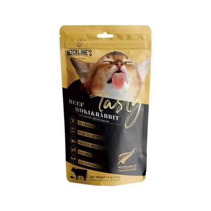 NZCeline's Tasty Beef, Hoki, and Rabbit Freeze Dried Cat Treat 110G